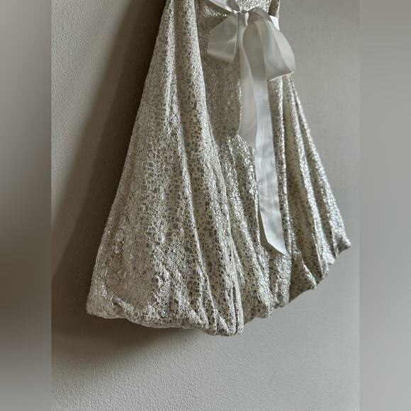 Vintage Jessica McClintock White Strapless Bubble Hem Dress Y2K Prom Size 6 - Picture 2 of 6